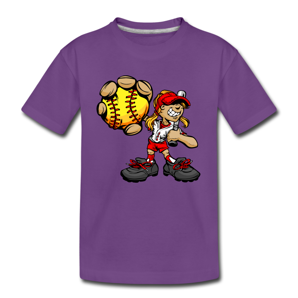 Baseball Girl Kids T-Shirt - purple