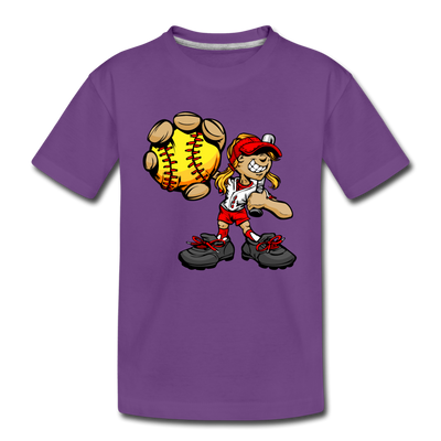 Baseball Girl Kids T-Shirt - purple