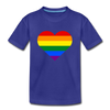 Rainbow Stripes Heart Kids T-Shirt - royal blue