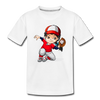 Baseball Girl Cartoon Kids T-Shirt - white