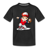 Baseball Girl Cartoon Kids T-Shirt - black
