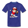 Baseball Girl Cartoon Kids T-Shirt - royal blue