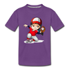 Baseball Girl Cartoon Kids T-Shirt - purple