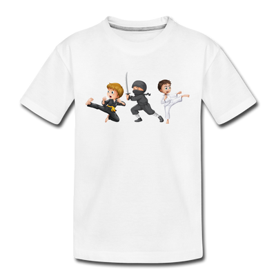 Martial Arts Cartoons Kids T-Shirt - white