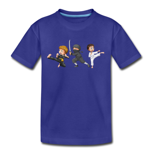 Martial Arts Cartoons Kids T-Shirt - royal blue