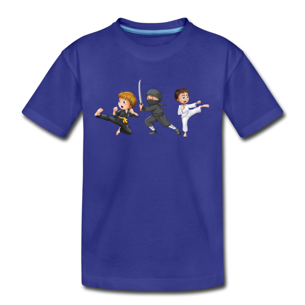 Martial Arts Cartoons Kids T-Shirt - royal blue