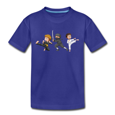 Martial Arts Cartoons Kids T-Shirt - royal blue