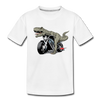 Dinosaur Motorcycle Kids T-Shirt - white