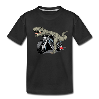 Dinosaur Motorcycle Kids T-Shirt - black