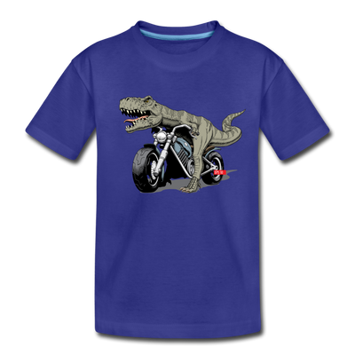 Dinosaur Motorcycle Kids T-Shirt - royal blue