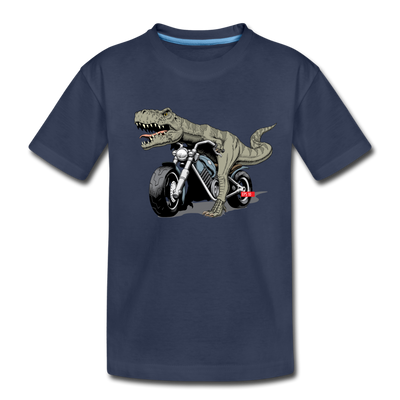 Dinosaur Motorcycle Kids T-Shirt - navy