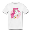 Pink Unicorn Kids T-Shirt - white