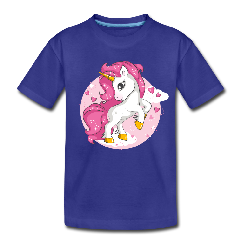 Pink Unicorn Kids T-Shirt - royal blue