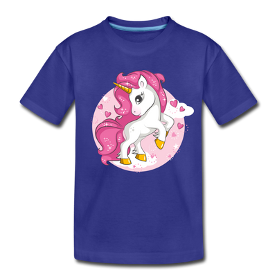 Pink Unicorn Kids T-Shirt - royal blue