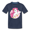 Pink Unicorn Kids T-Shirt - navy