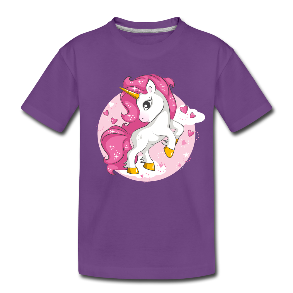Pink Unicorn Kids T-Shirt - purple