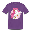 Pink Unicorn Kids T-Shirt - purple