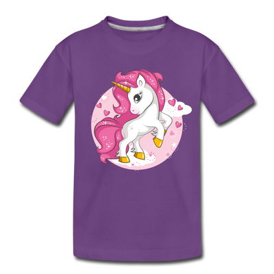 Pink Unicorn Kids T-Shirt - purple