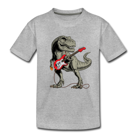 Guitar Dinosaur Kids T-Shirt - heather gray
