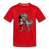 Guitar Dinosaur Kids T-Shirt - red