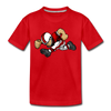 Football Player Cartoon Kids T-Shirt - red