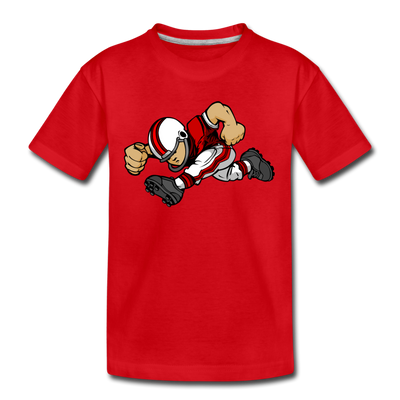 Football Player Cartoon Kids T-Shirt - red
