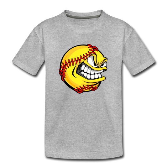 Baseball Face Kids T-Shirt - heather gray