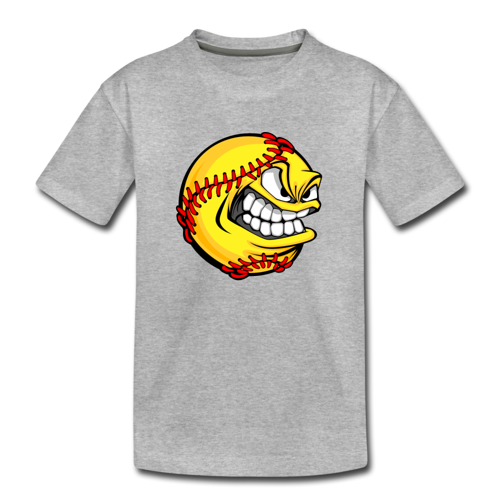 Baseball Face Kids T-Shirt - heather gray