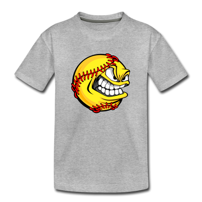 Baseball Face Kids T-Shirt - heather gray