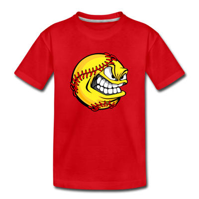 Baseball Face Kids T-Shirt - red