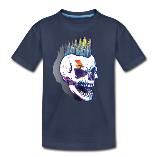 Punk Rockstar Skull Kids T-Shirt - navy