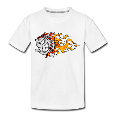 Fire Baseball Kids T-Shirt - white