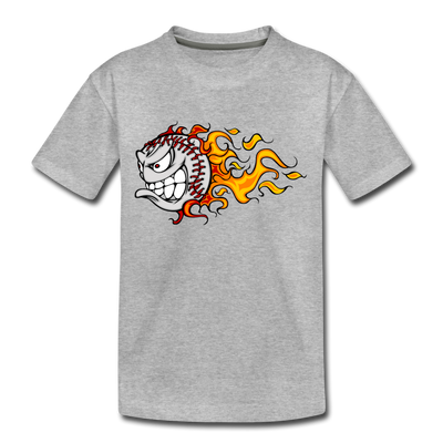 Fire Baseball Kids T-Shirt - heather gray