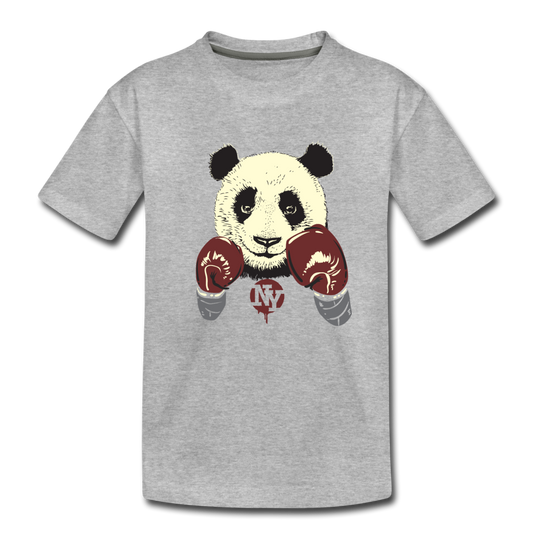 Boxing Panda Kids T-Shirt - heather gray