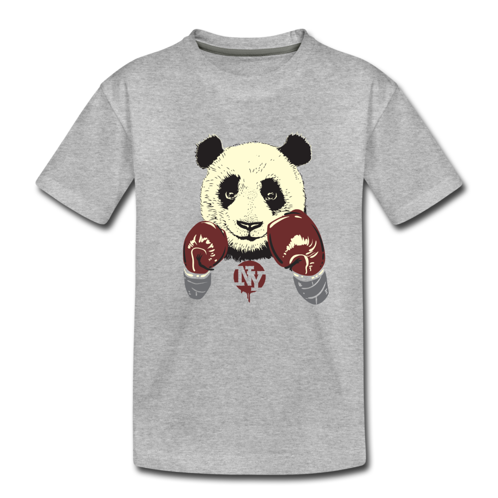 Boxing Panda Kids T-Shirt - heather gray