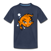 Girl Fish Cartoon Kids T-Shirt - navy