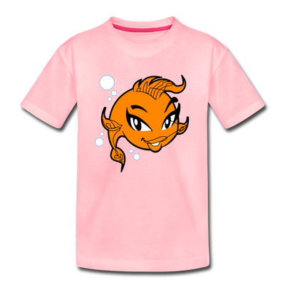 Girl Fish Cartoon Kids T-Shirt - pink