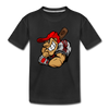 Baseball Player Cartoon Kids T-Shirt - black