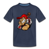 Baseball Player Cartoon Kids T-Shirt - navy