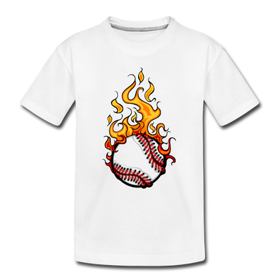 Fire Baseball Kids T-Shirt - white