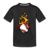 Fire Baseball Kids T-Shirt - black
