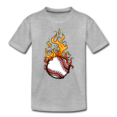 Fire Baseball Kids T-Shirt - heather gray
