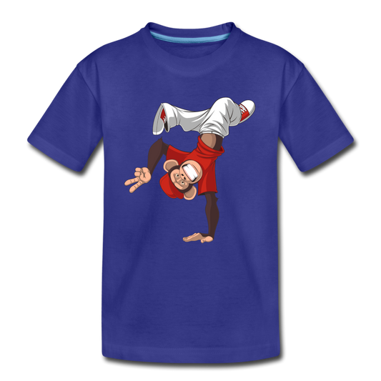 Handstand Monkey Cartoon Kids T-Shirt - royal blue