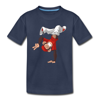 Handstand Monkey Cartoon Kids T-Shirt - navy