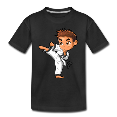 Karate Cartoon Kids T-Shirt - black