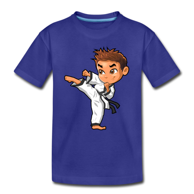 Karate Cartoon Kids T-Shirt - royal blue
