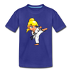 Karate Girl Cartoon Kids T-Shirt - royal blue