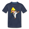 Karate Girl Cartoon Kids T-Shirt - navy