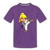 Karate Girl Cartoon Kids T-Shirt - purple