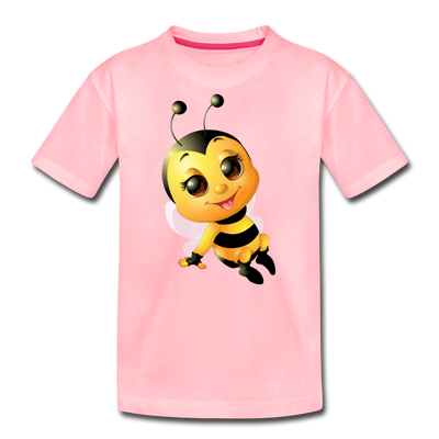 Bumble Bee Cartoon Kids T-Shirt - pink
